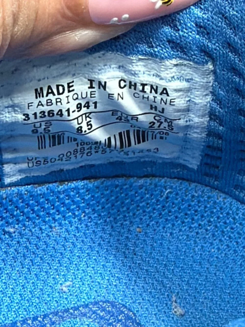 Nike Air Force 1 313641-941 Clear Blue Womens Shoes US 9.5 Preowned Good Rare
